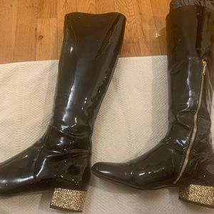Saint Laurent Babies Patent Leather Boots -Size 39
